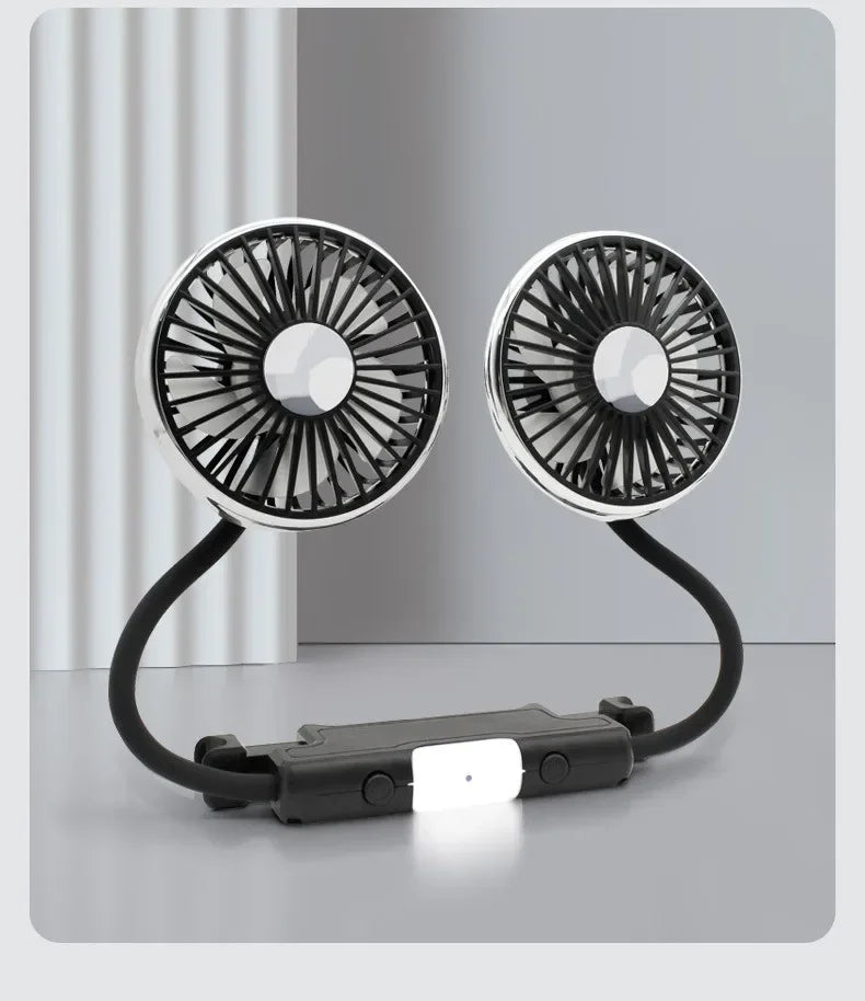 Ventilateur Duo AirFlow Max
Ventilateur de Voiture à Double Tête – 360° Rotatif, USB - Accessoire incontournable pour l’été !