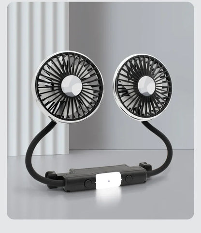 Ventilateur Duo AirFlow Max
Ventilateur de Voiture à Double Tête – 360° Rotatif, USB - Accessoire incontournable pour l’été !