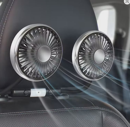 Ventilateur Duo AirFlow Max
Ventilateur de Voiture à Double Tête – 360° Rotatif, USB - Accessoire incontournable pour l’été !